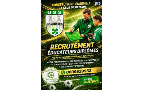 ⚽🍀 Éducateurs diplômés et passionnés ? un projet ambitieux vous attend à l’U.S Sommières ! 🍀⚽